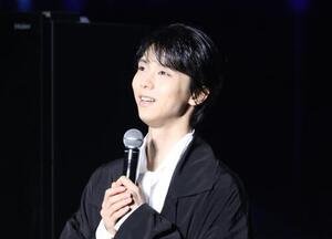 家電メーカー｢Haier｣および｢AQUA｣の新製品発表会に登場した羽生結弦さん(撮影･藤塚大輔)