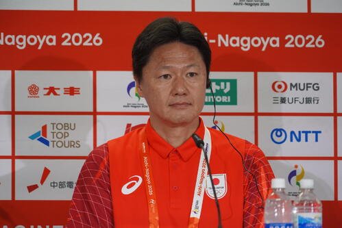 愛知･名古屋アジア大会決勝の前日会見に出席したU－21日本代表大岩剛監督