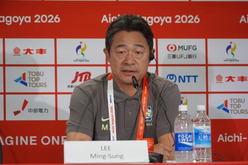 愛知･名古屋アジア大会決勝の前日会見に出席したU－23韓国代表のイ･ミンソン監督