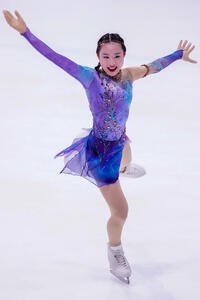 ジュニア女子フリーで演技する宮崎花凜(撮影･江口和貴)