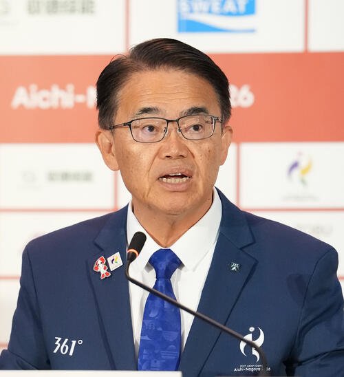 会見する愛知県の大村秀章知事(撮影･森本幸一)