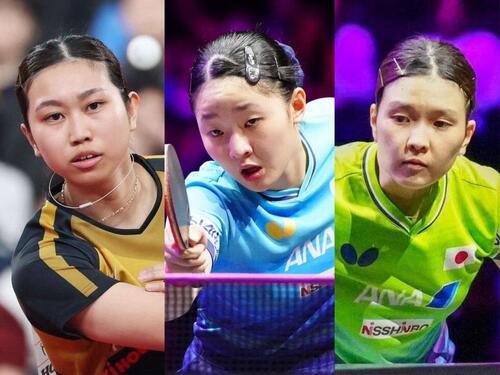 左から佐藤瞳、張本美和、橋本帆乃香