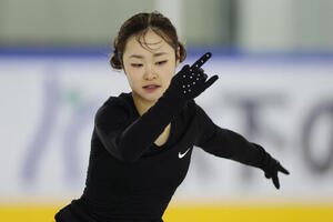 公開練習を行う島田麻央(撮影･前田充)