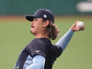 西武対日本ハム　調整する西武高橋光成(撮影･足立雅史)