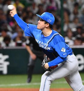 ソフトバンク対日本ハム　日本ハム先発の北山亘基(撮影･岩下翔太)