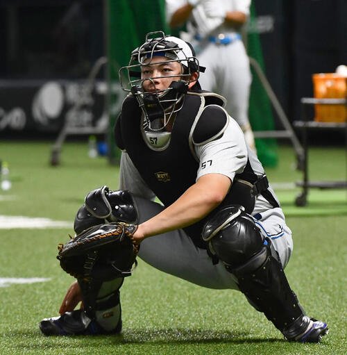 ソフトバンク対日本ハム　チームに合流し、練習を行う日本ハム藤森海斗(撮影･岩下翔太)