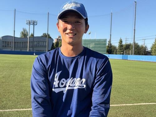 ドラフトを控え、大学4年間を振り返る青学大･鈴木泰成(撮影･保坂淑子)