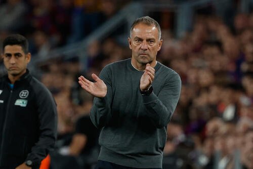 バルセロナ対レアル･マドリード　クラシコで敗北を喫したバルセロナのフリック監督(AP)