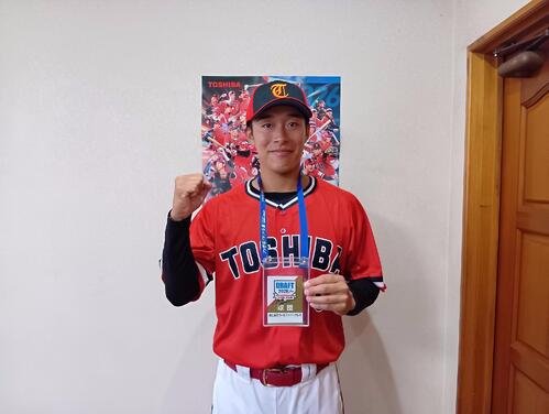 楽天側から指名のあいさつを受けたドラフト4位の東芝･萩原義輝捕手