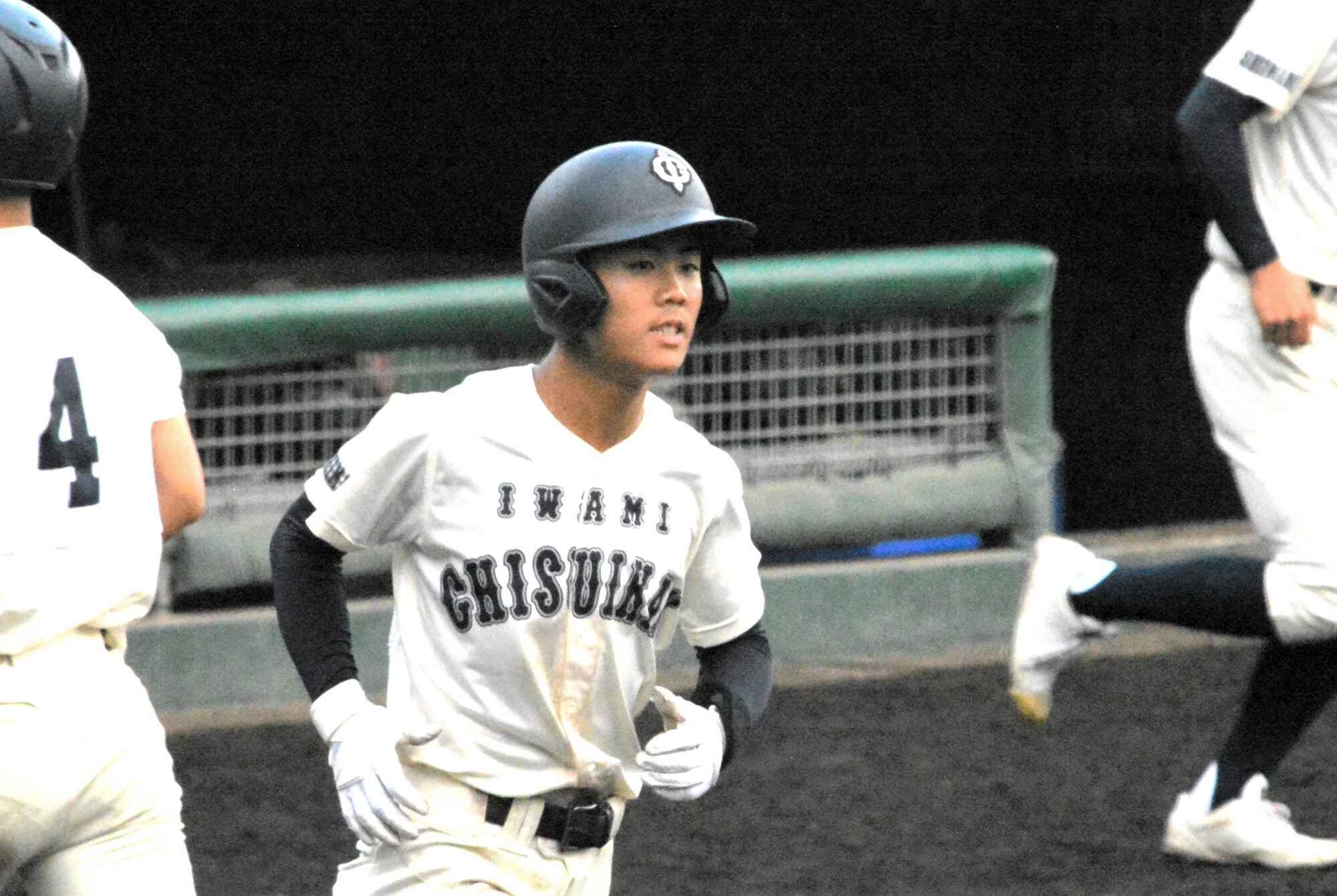 石見智翠館の三間翔真主将=2026年10月28日午後3時49分、ヤマタスポーツパーク野球場、堀田浩一撮影